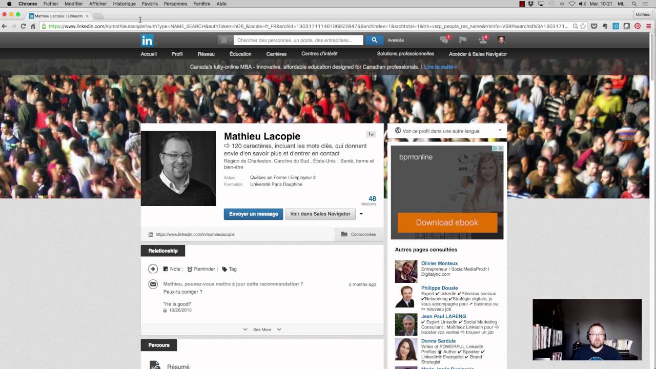 Sourcing et prospection avec LinkedIn+Evernote
