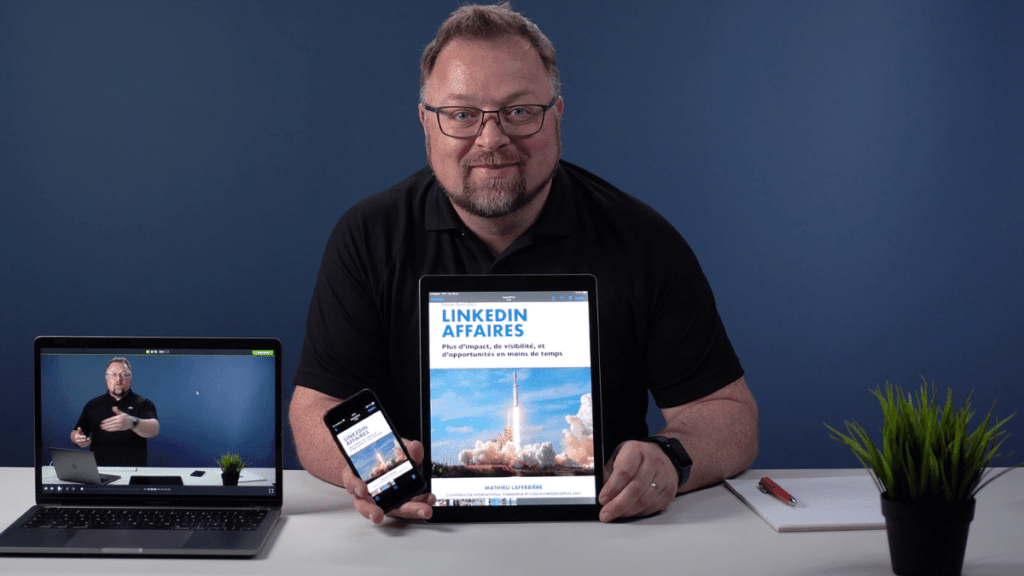 Présentation du livre LinkedIn Affaires sur une tablette